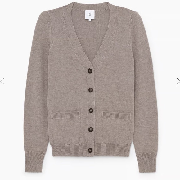 G. Label by goop The Signature Cardigan in cream Small - Picture 4 of 4